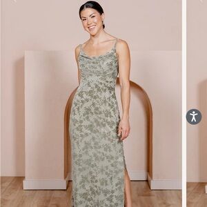 Revelry Skye Floral Burnout Dress - Silver Sage